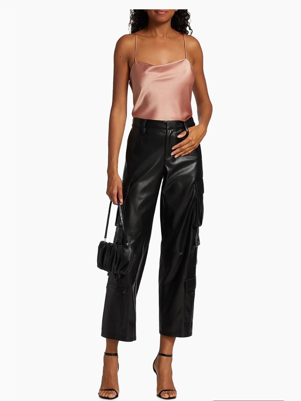 Alice + Olivia Luis Vegan Leather Cargo Pants